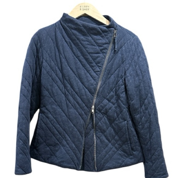 Eileen Fisher Jackets & Blazers - Eileen Fisher Navy Quilted Jacket